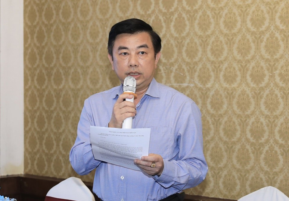 Tổng Biên tập Báo Hà Nội Mới Nguyễn Minh Đức phát biểu tại Tọa đàm.