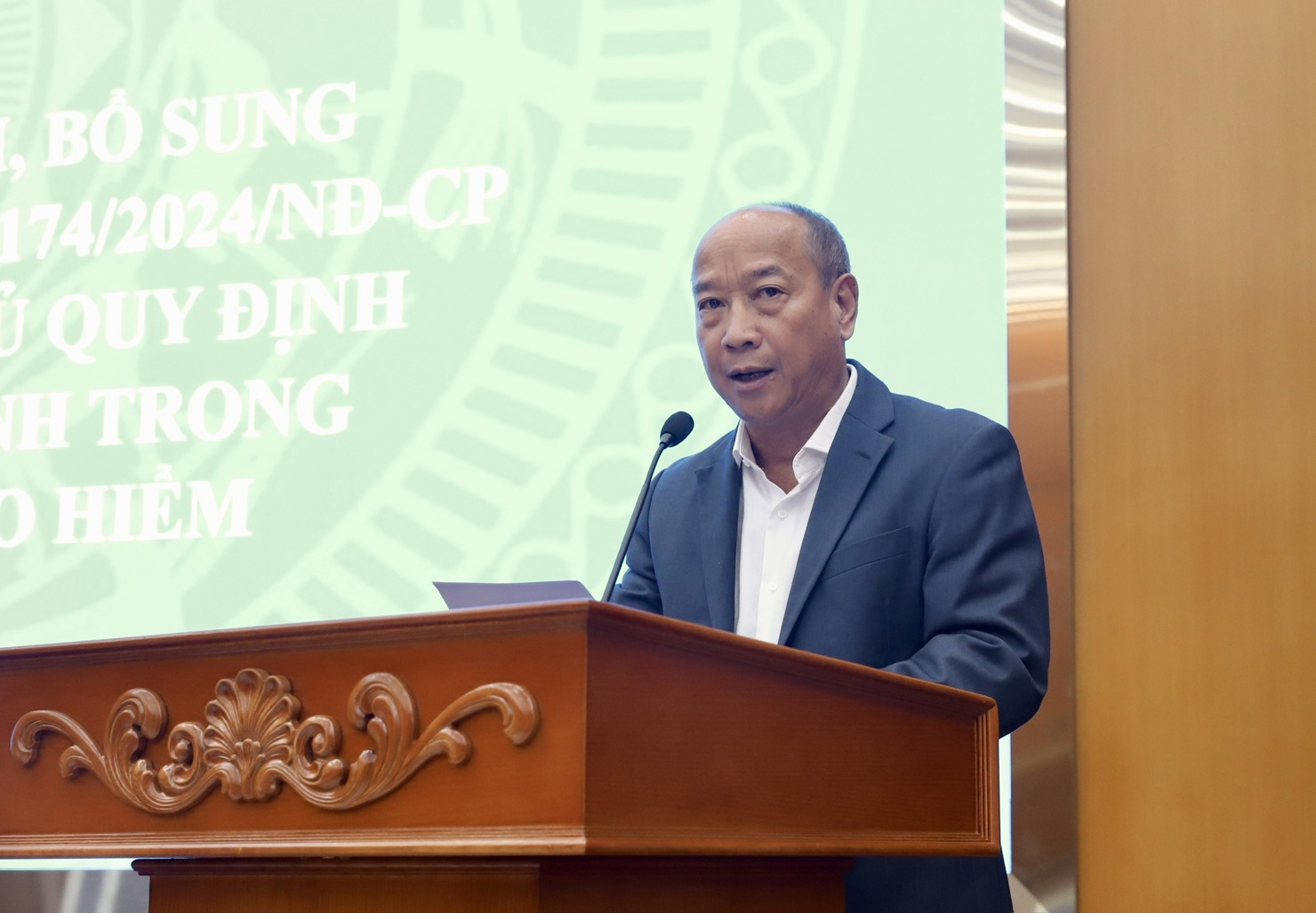 Ông Nguyễn Quang Huyền - Phó Cục trưởng Cục Quản lý, giám sát bảo hiểm phát biểu tại Hội nghị.