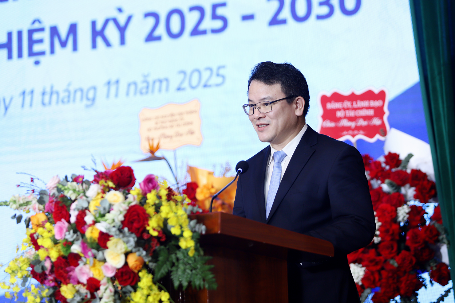 Thứ trưởng Bộ Tài chính Trần Quốc Phương phát biểu chỉ đạo tại Đại hội Đại biểu Đoàn Thanh niên Cộng sản Hồ Chí Minh Bộ Tài chính lần thứ I.